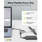 GOOBAY USB hub 74457, 4x θυρών, USB 3.2, 5Gbps, USB-C σύνδεση, γκρι