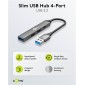 GOOBAY USB hub 74458, 4x θυρών, USB 3.2, 5Gbps, USB σύνδεση, γκρι