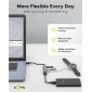 GOOBAY USB hub 74458, 4x θυρών, USB 3.2, 5Gbps, USB σύνδεση, γκρι