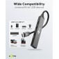 GOOBAY USB hub 74459, 4x θυρών, USB 3.2, 5Gbps, USB-C σύνδεση, γκρι