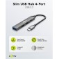 GOOBAY USB hub 74459, 4x θυρών, USB 3.2, 5Gbps, USB-C σύνδεση, γκρι