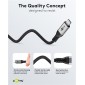GOOBAY καλώδιο USB-C 74776, USB4, 240W, 80Gbps, 16K/60Hz, 1.5m, μαύρο