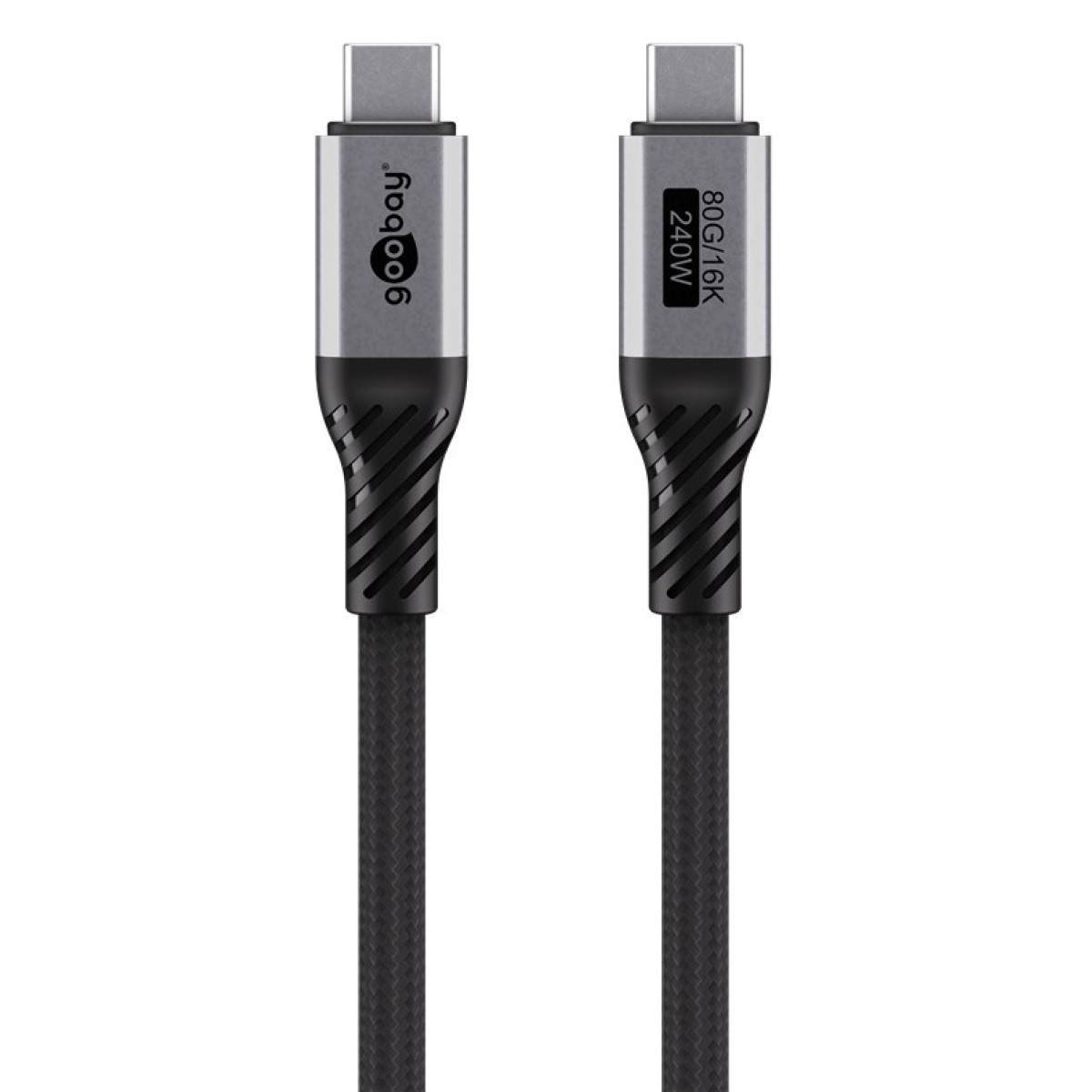 GOOBAY καλώδιο USB-C 74776, USB4, 240W, 80Gbps, 16K/60Hz, 1.5m, μαύρο