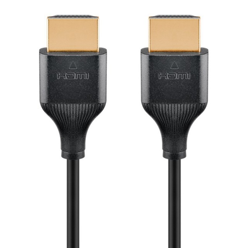 GOOBAY καλώδιο HDMI 75292 με Ethernet, slim, 4K/60Hz, 18 Gbps, 0.5m, μαύρο
