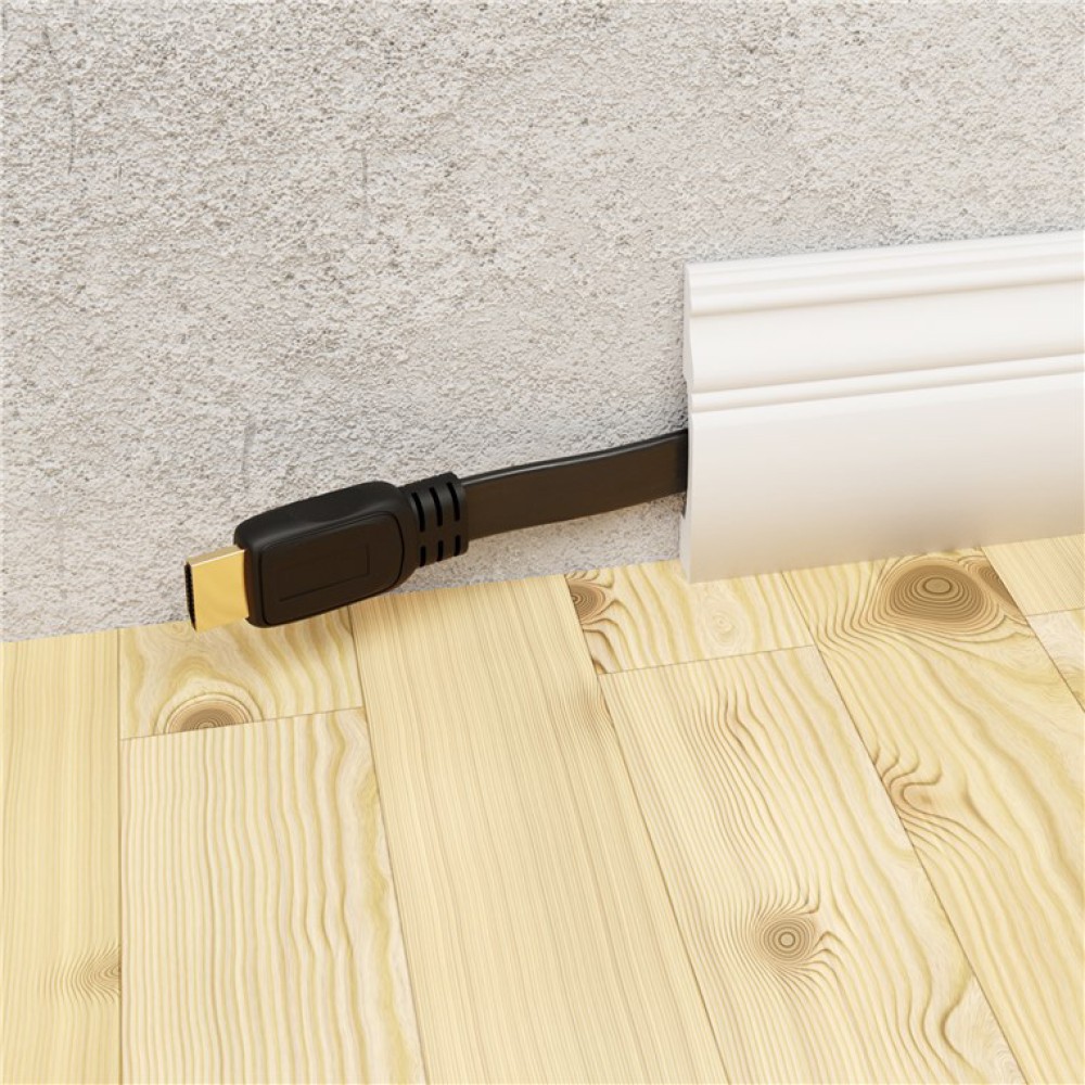 GOOBAY καλώδιο HDMI 77145 με Ethernet, flat, 8K/60Hz, 48 Gbps, 3m, μαύρο