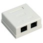 GOOBAY επιτοίχια πρίζα δικτύου 77633, 2 θύρες RJ45, CAT 6 UTP, λευκή