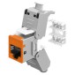 GOOBAY Keystone module RJ45 77947, CAT 6A STP, slim, toolfree, ασημί/πορτοκαλί