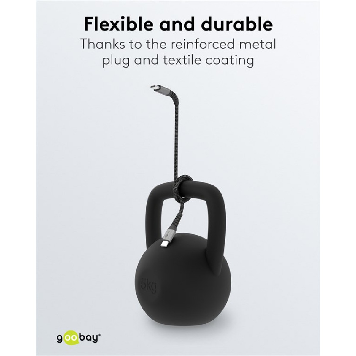GOOBAY καλώδιο USB-C 79559, 60W, 480Mbps, 0.15m, μαύρο