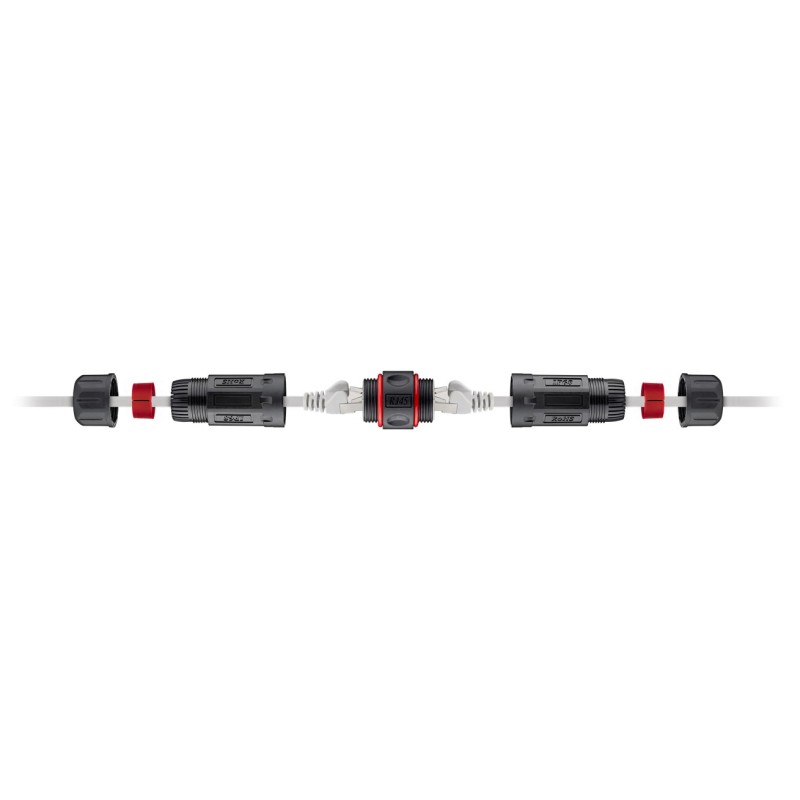 GOOBAY αδιάβροχος σύνδεσμος RJ45 Cat 6 79566, IP68, μαύρο