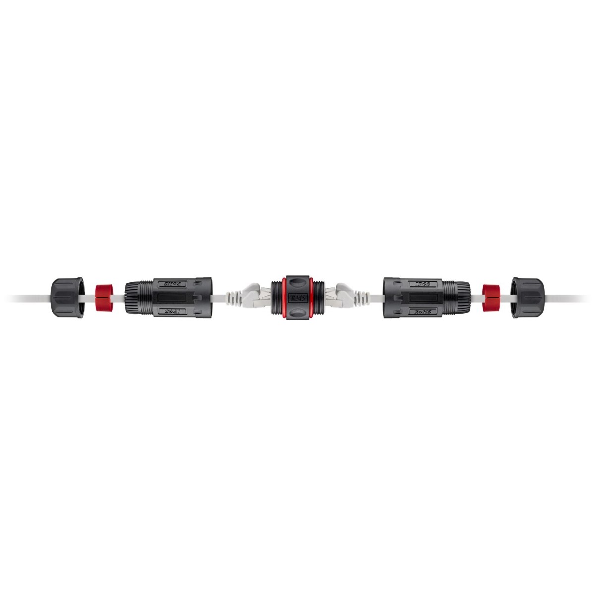 GOOBAY αδιάβροχος σύνδεσμος RJ45 Cat.6 79566, IP68, μαύρο