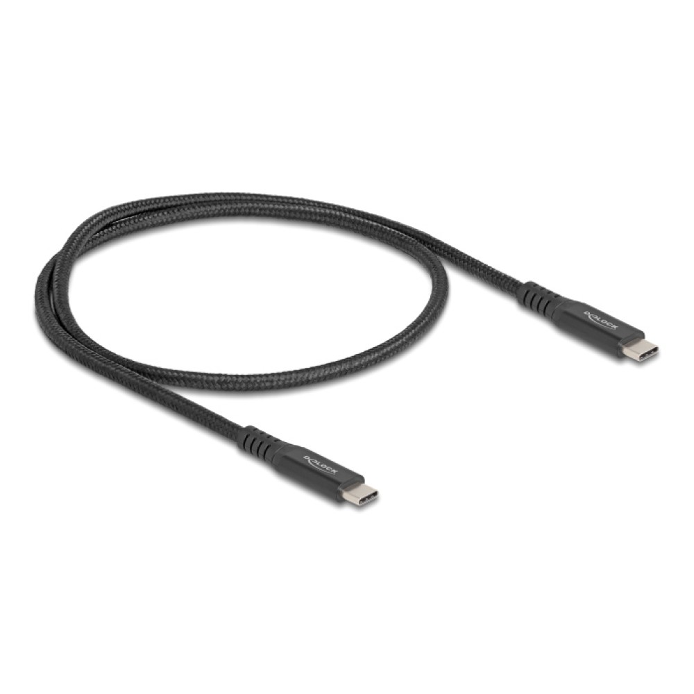 DELOCK καλώδιο USB-C 80023, 100W, 20 Gbps, 0.5m, USB4, E-Marker, μαύρο