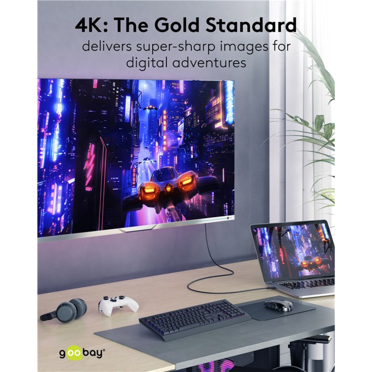 GOOBAY καλώδιο HDMI 80102 με Ethernet, soft, 4K/60Hz, 18 Gbps, 1.5m, μαύρο