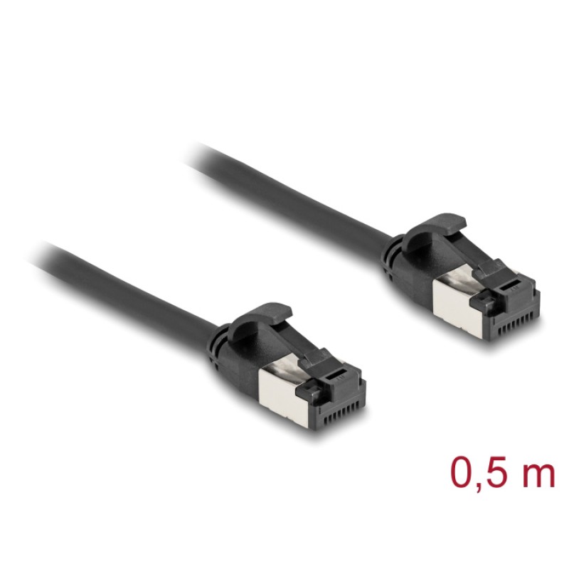 DELOCK καλώδιο δικτύου 80182, CAT 8.1 U/FTP, 40Gbps, εύκαμπτο, 0.50m, μαύρο