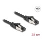 DELOCK καλώδιο δικτύου 80566, CAT 8.1 S/FTP, copper, 2000MHz, 0.25m, μαύρο
