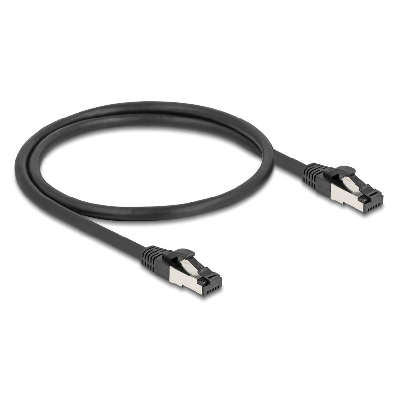 DELOCK καλώδιο δικτύου 80570, CAT 8.1 S/FTP, copper, 2000MHz, 0.50m, μαύρο