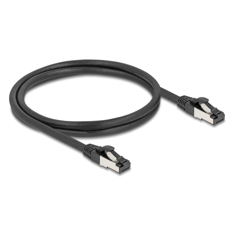 DELOCK καλώδιο δικτύου 80571, CAT 8.1 S/FTP, copper, 2000MHz, 1m, μαύρο