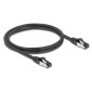 DELOCK καλώδιο δικτύου 80571, CAT 8.1 S/FTP, copper, 2000MHz, 1m, μαύρο