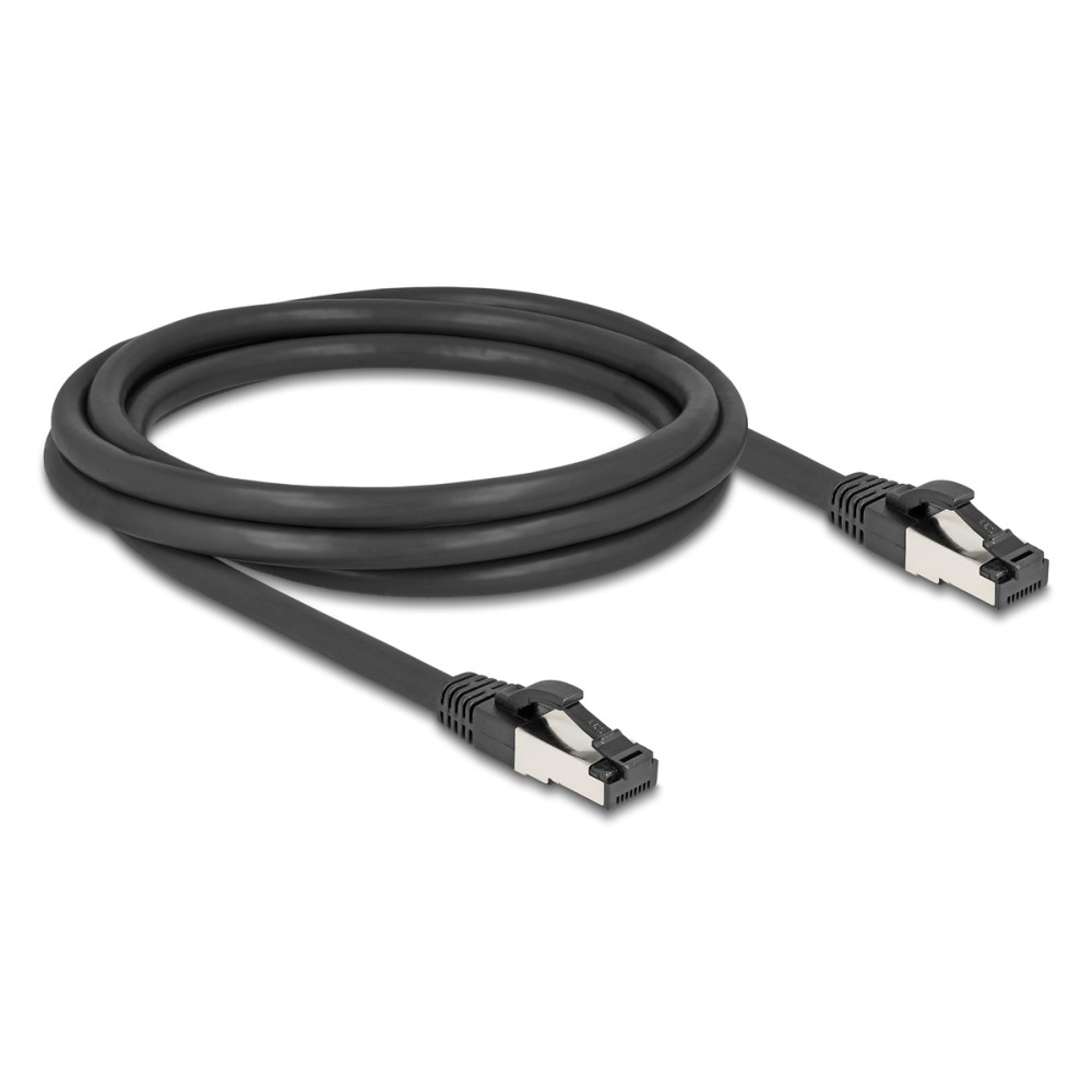 DELOCK καλώδιο δικτύου 80572, CAT 8.1 S/FTP, copper, 2000MHz, 2m, μαύρο