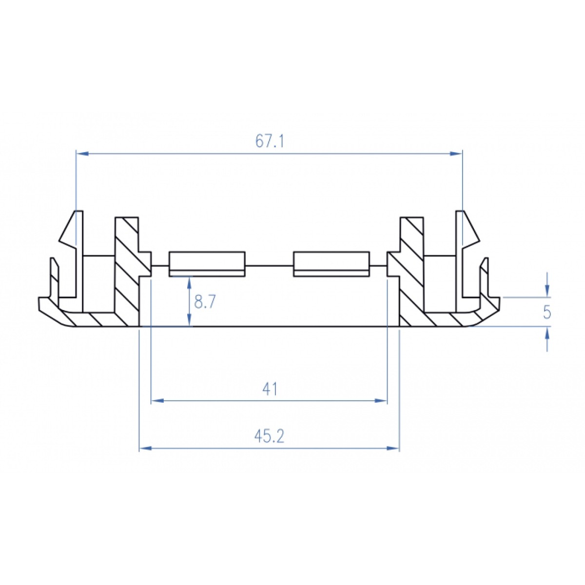 DELOCK module βάση πρίζας Easy 45 81317, 175x80mm, λευκό