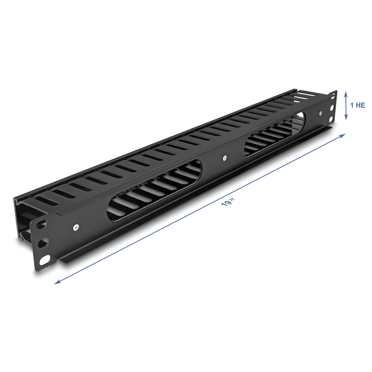 DELOCK cable management 81555 για rack 19"/1U, πλαστικό/μεταλλικό, μαύρο