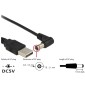 DELOCK καλώδιο USB σε DC 5.5 x 2.1mm 83578, γωνιακό, 1.5m, μαύρο