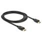DELOCK καλώδιο DisplayPort 1.2 83806, 4K/60Hz, 21.6Gbps, 2m, μαύρο