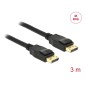 DELOCK καλώδιο DisplayPort 1.2 83807, 4K/60Hz, 21.6 Gbps, 3m, μαύρο