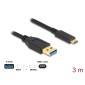 DELOCK καλώδιο USB-C σε USB 84006, 10Gbps, 3m, μαύρο