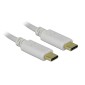 DELOCK καλώδιο USB-C 85357, 100W PD, 5A, 15cm, E-Marker, λευκό