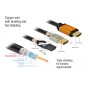 DELOCK καλώδιο HDMI 85727, 8K/60Hz, 48 Gbps, eARC, HDR, 1m, μαύρο