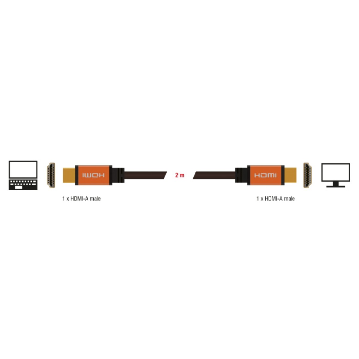 DELOCK καλώδιο HDMI 85729, 8K/60Hz, 48Gbps, eARC, HDR, 2m, μαύρο