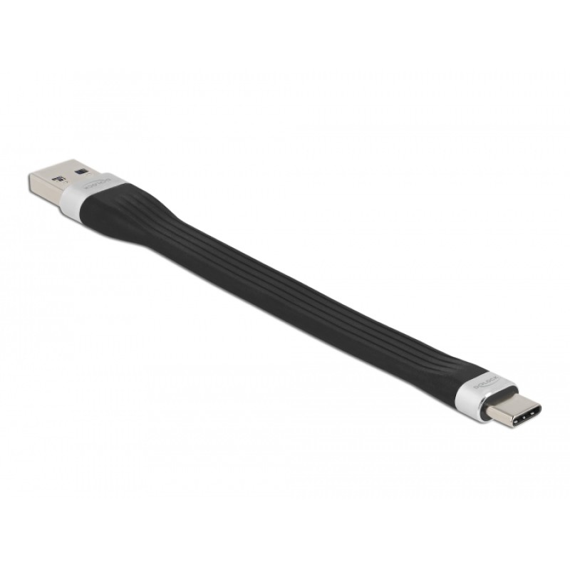 DELOCK καλώδιο USB 3.2 σε USB-C 85771, 3A, 5Gbps, FPC, 13.5cm, μαύρο