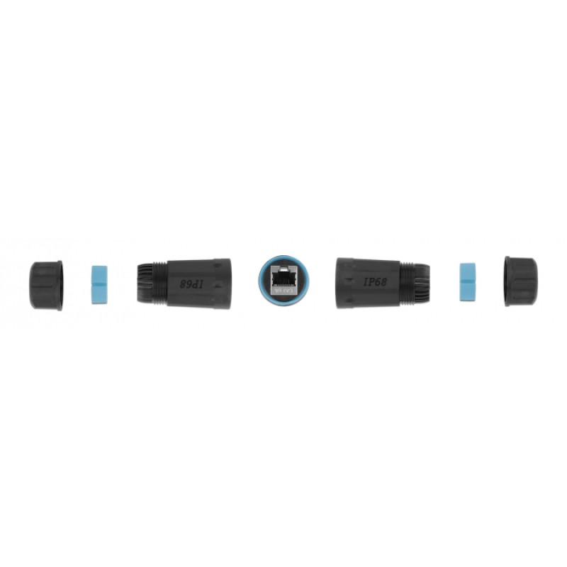 DELOCK αδιάβροχος αμφίδρομος σύνδεσμος RJ45 Cat.6A 86693, μπλε