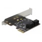 DELOCK κάρτα επέκτασης PCI σε 4x SATA 90010, 6Gb/s, Low Profile