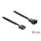 DELOCK καλώδιο προέκτασης 4pin PWM 91360 για ανεμιστήρες, 30cm, μαύρο