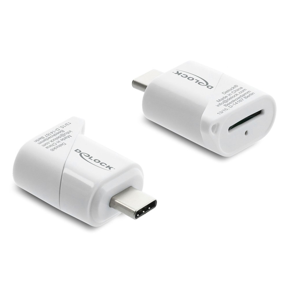 DELOCK card reader 91427 για micro SD, USB-C σύνδεση, 5Gbps, λευκό