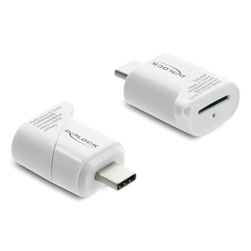 DELOCK card reader 91427 για micro SD, USB-C σύνδεση, 5Gbps, λευκό