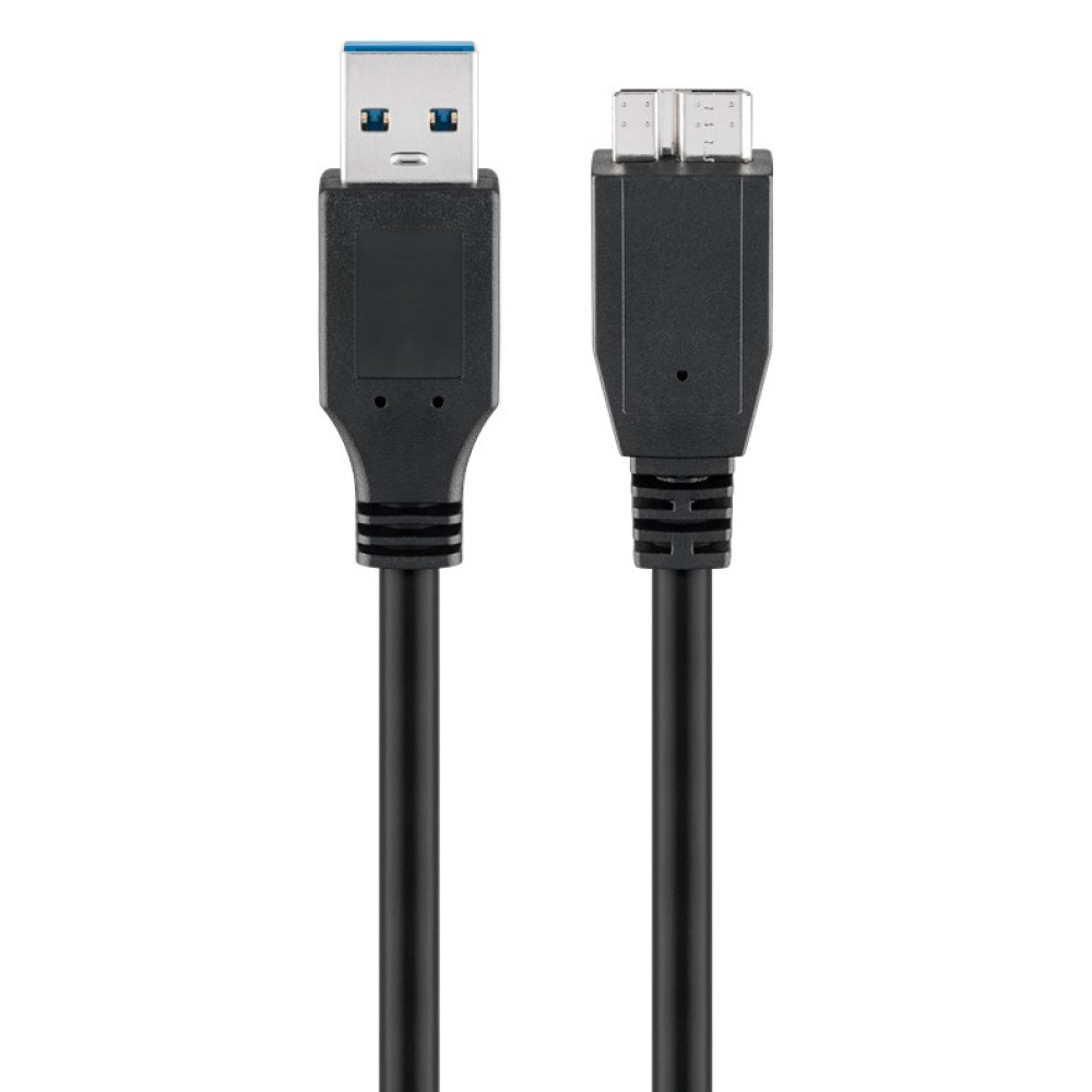 GOOBAY καλώδιο USB 3.0 σε USB 3.0 micro Τype B 95169, 15W, 5Gbps, 1m, μαύρο