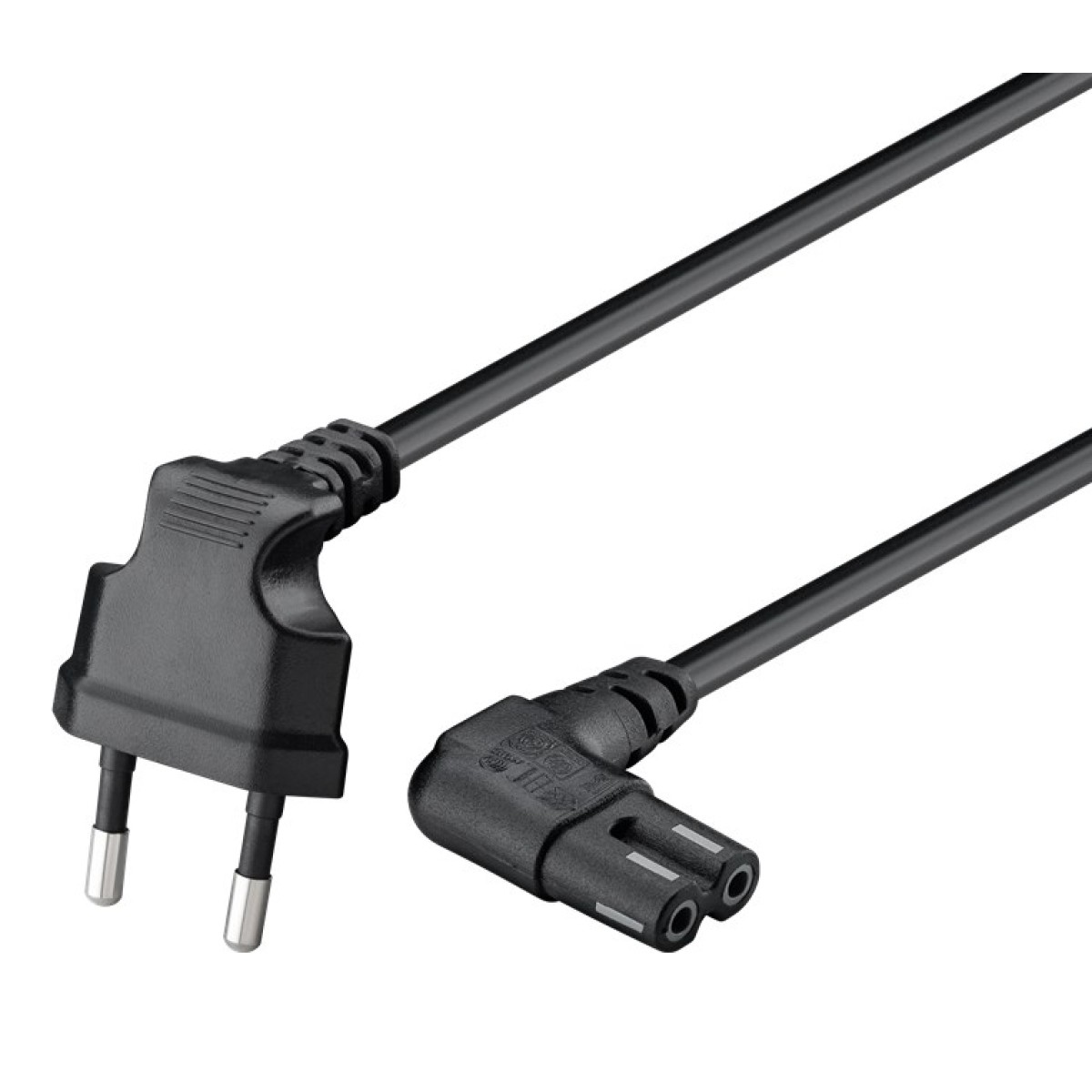 GOOBAY καλώδιο τροφοδοσίας Euro 97350, γωνιακό, 2x0.75 mm², 2m, μαύρο