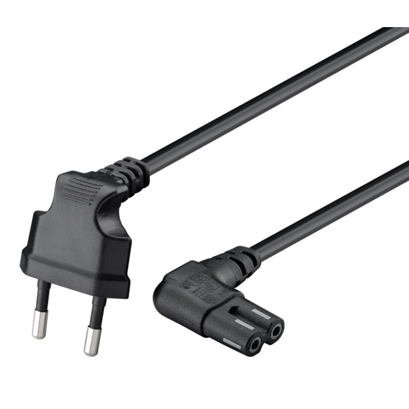 GOOBAY καλώδιο τροφοδοσίας Euro 97350, γωνιακό, 2x0.75 mm², 2m, μαύρο