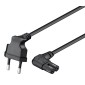 GOOBAY καλώδιο τροφοδοσίας Euro 97350, γωνιακό, 2x0.75 mm², 2m, μαύρο