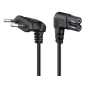 GOOBAY καλώδιο τροφοδοσίας Euro 97350, γωνιακό, 2x0.75 mm², 2m, μαύρο