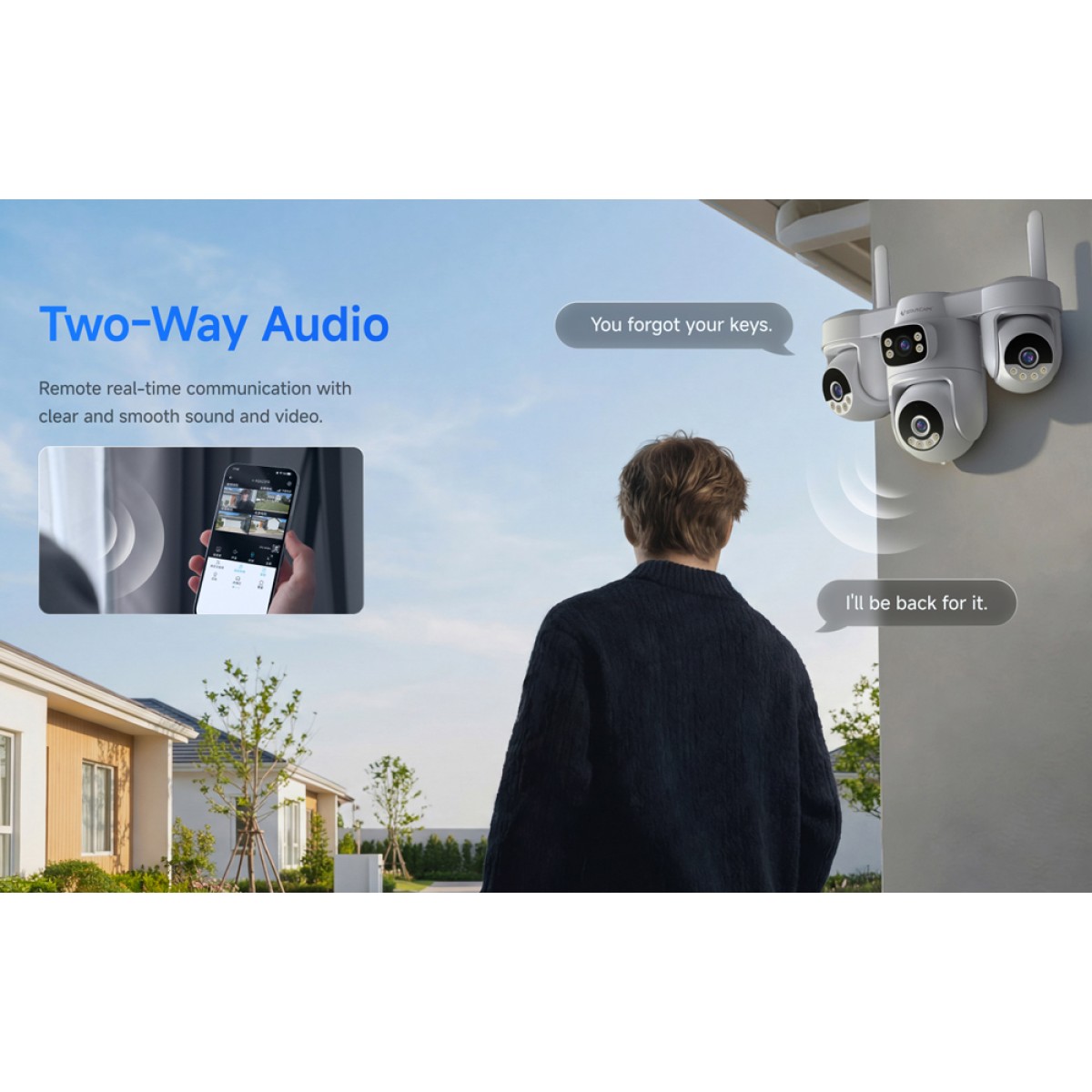 VSTARCAM smart ηλιακή κάμερα AG623FR, four-lens, 3MP, 4G, SD, PTZ, IP66