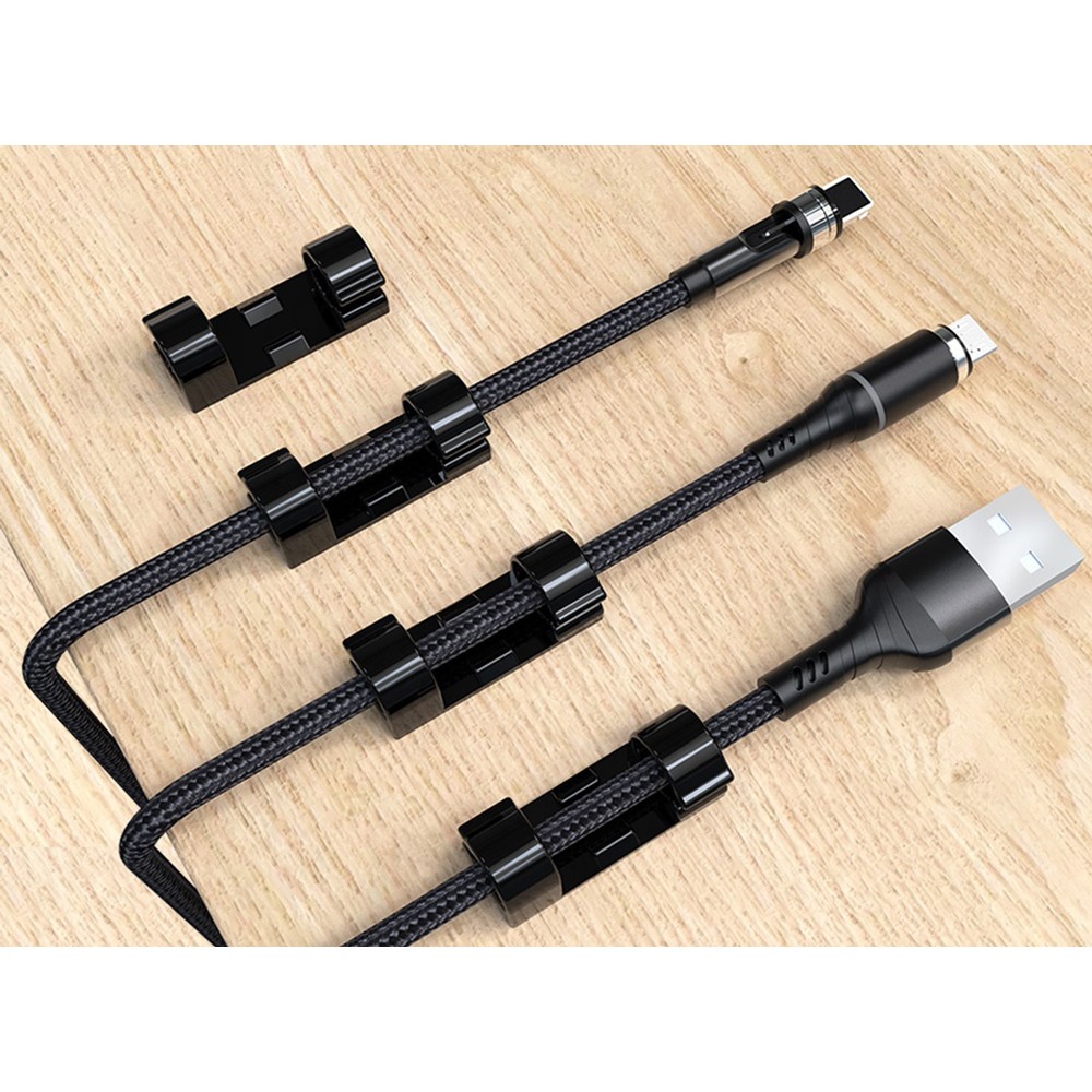 Οργανωτές καλωδίων AG702D με αυτοκόλλητο, 3x1.1x0.7cm, μαύρο, 20τμχ