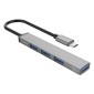 ORICO USB hub AH-13, 4x θυρών, USB 3.0, 5Gbps, USB-C σύνδεση, γκρι