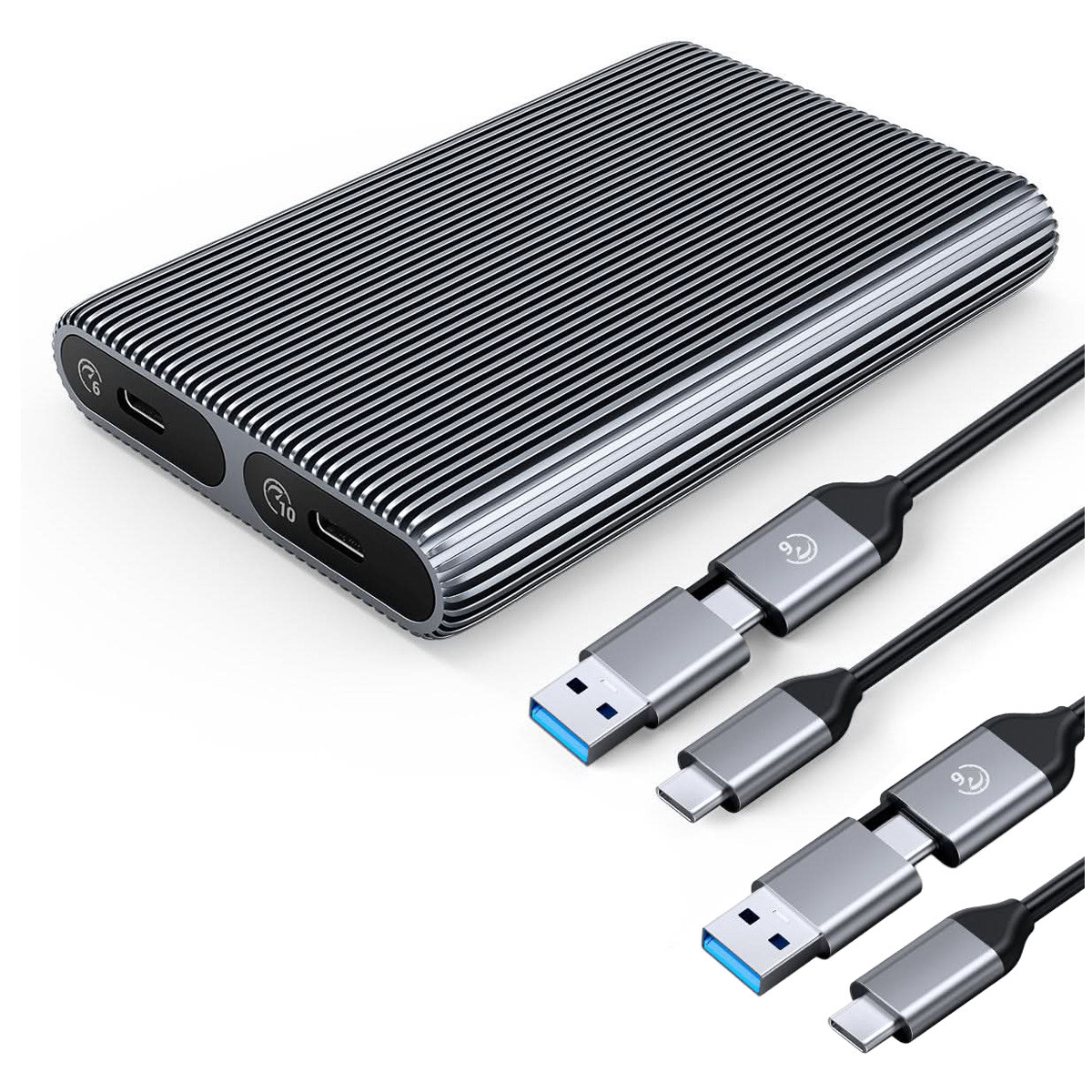 ORICO θήκη για 2x M.2 NVME SSD AM2C3-2N, 10Gbps, tool free, γκρι