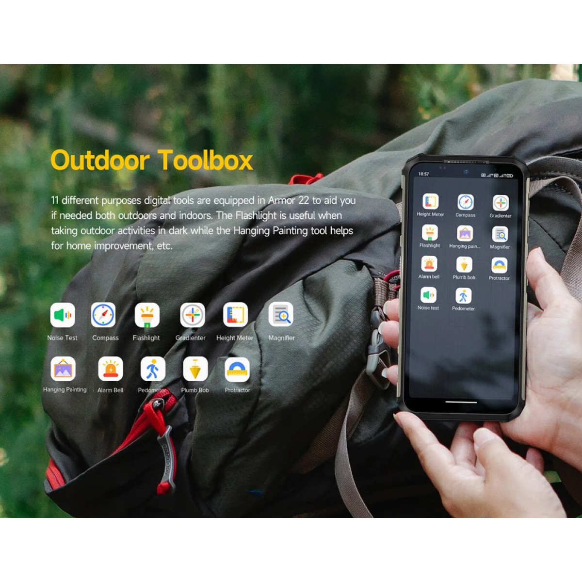 ULEFONE smartphone Armor 22, 6.58", 8/128GB, 6600mAh, IP68/IP69K, μαύρο