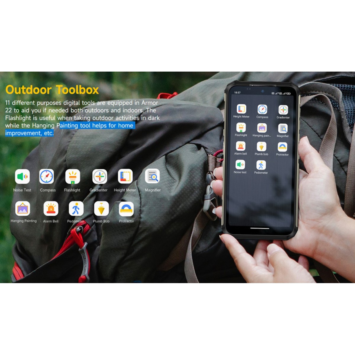 ULEFONE smartphone Armor 22, 6.58", 8/128GB, 6600mAh, IP68/IP69K, μαύρο