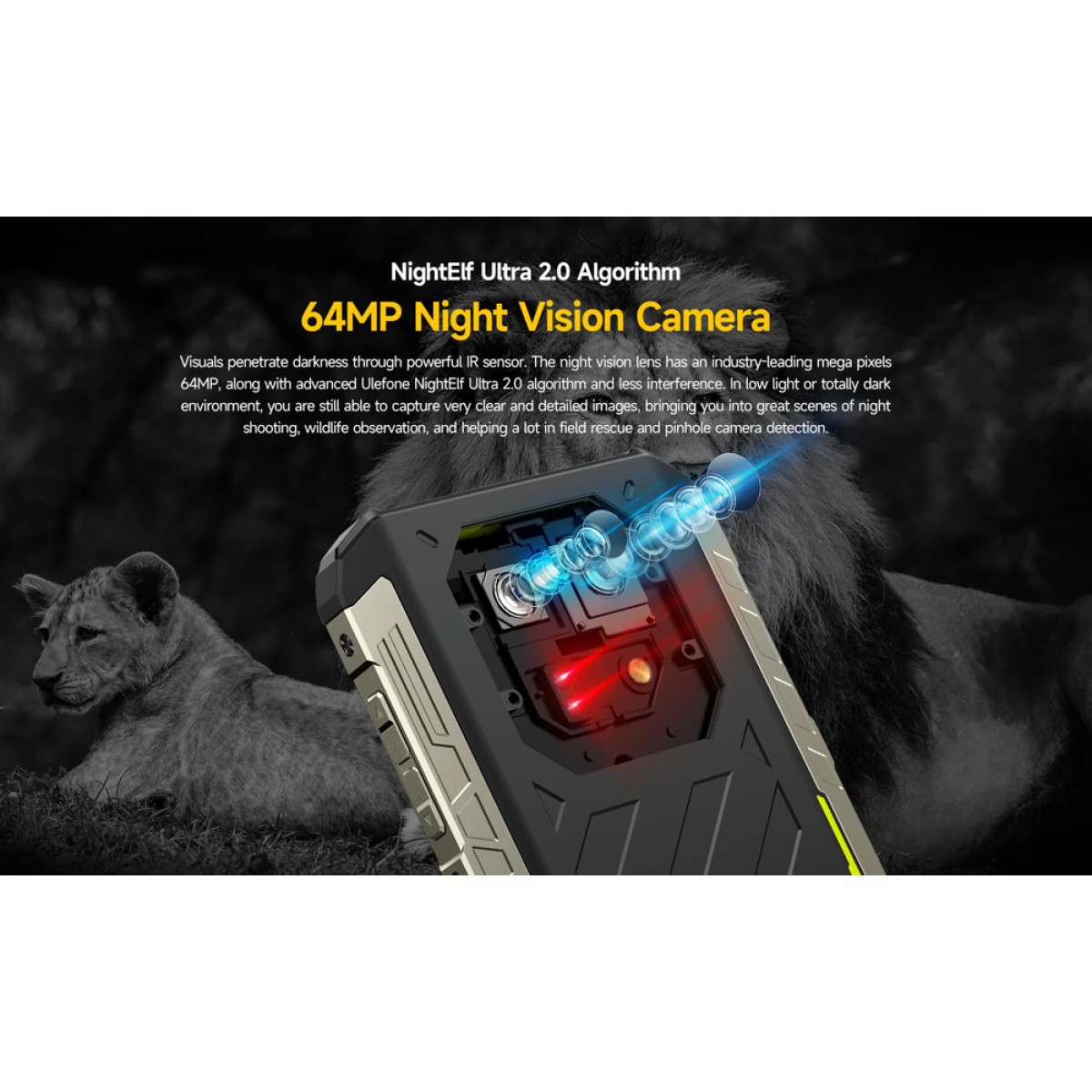 ULEFONE smartphone Armor 22, 6.58", 8/256GB, 6600mAh, IP68/IP69K, μαύρο