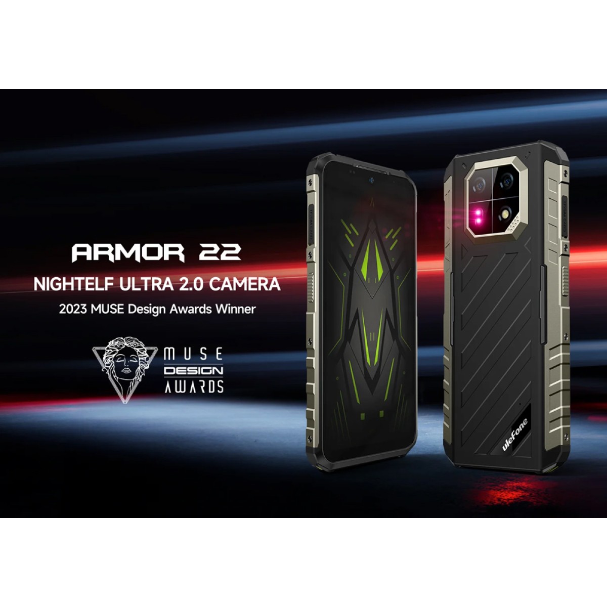 ULEFONE smartphone Armor 22, 6.58", 8/256GB, 6600mAh, IP68/IP69K, μαύρο